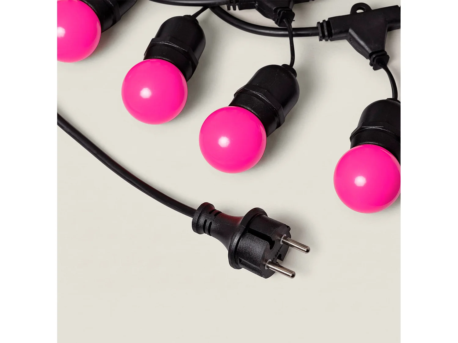 Guirnalda Exterior con Bombillas LED E27 5.5m IP65 Negro Rosa