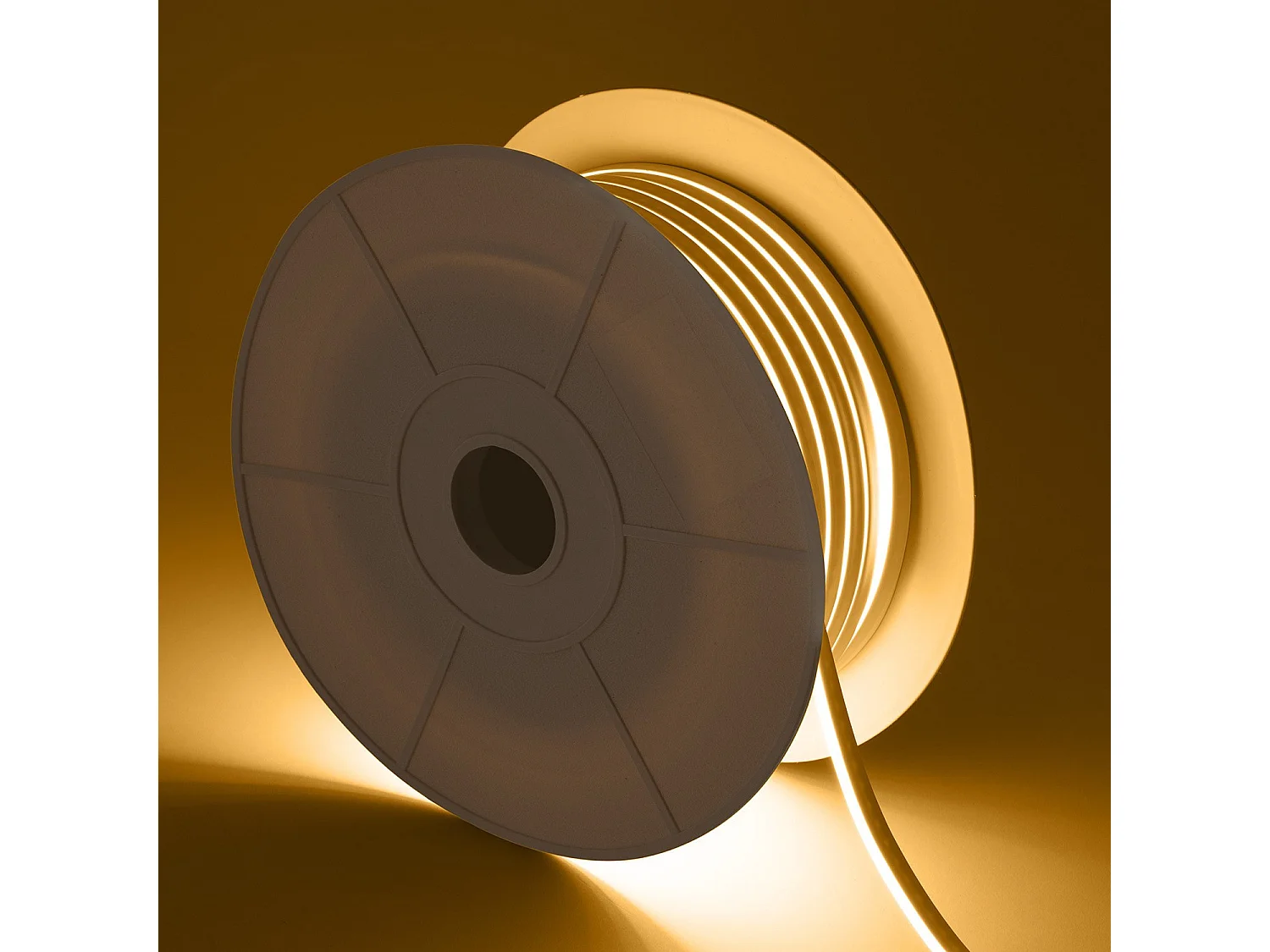 Tira LED Neón 24V Bobina 50m 9.5W/m Corte 5cm IP65 NFLEX6 Blanco Cálido