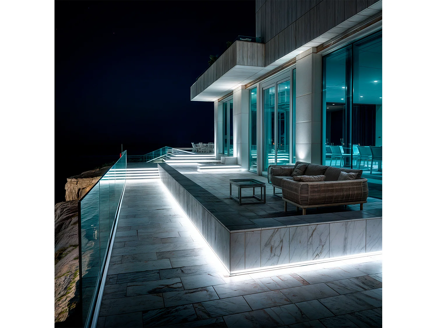 Tira LED Neón Regulable 220V Blanco Frío Semicircular 180 7.5W/m Corte 100cm IP67 a Medida 4 m