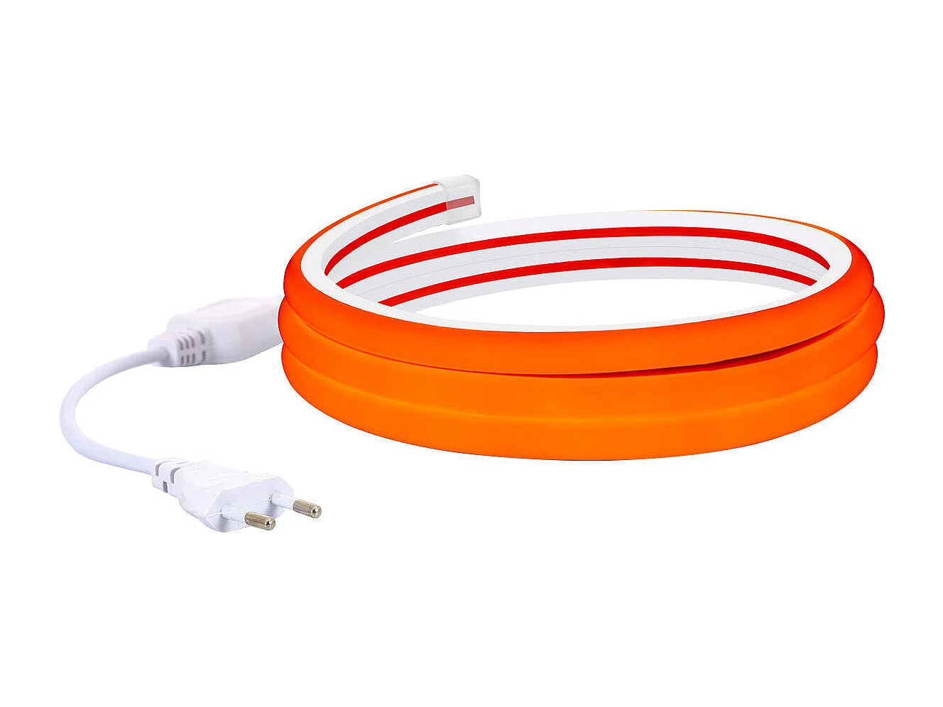 Striscia LED Neon Regolabile 220V Arancione Semicircolare 180 7.5W/m IP67 Taglio 100cm 4 m