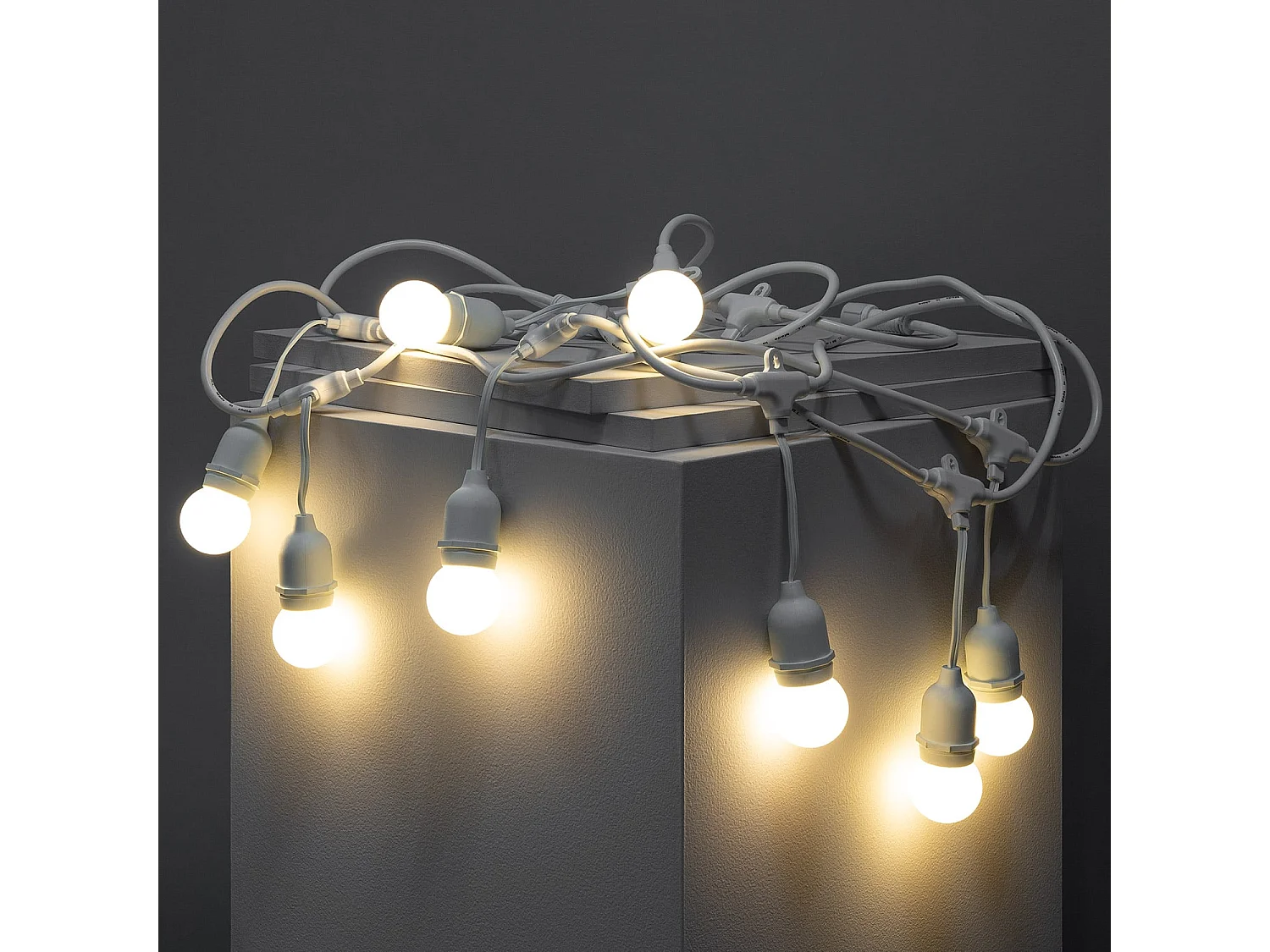 Guirnalda Exterior con Bombillas LED E27 5.5m IP65 Blanco Blanco