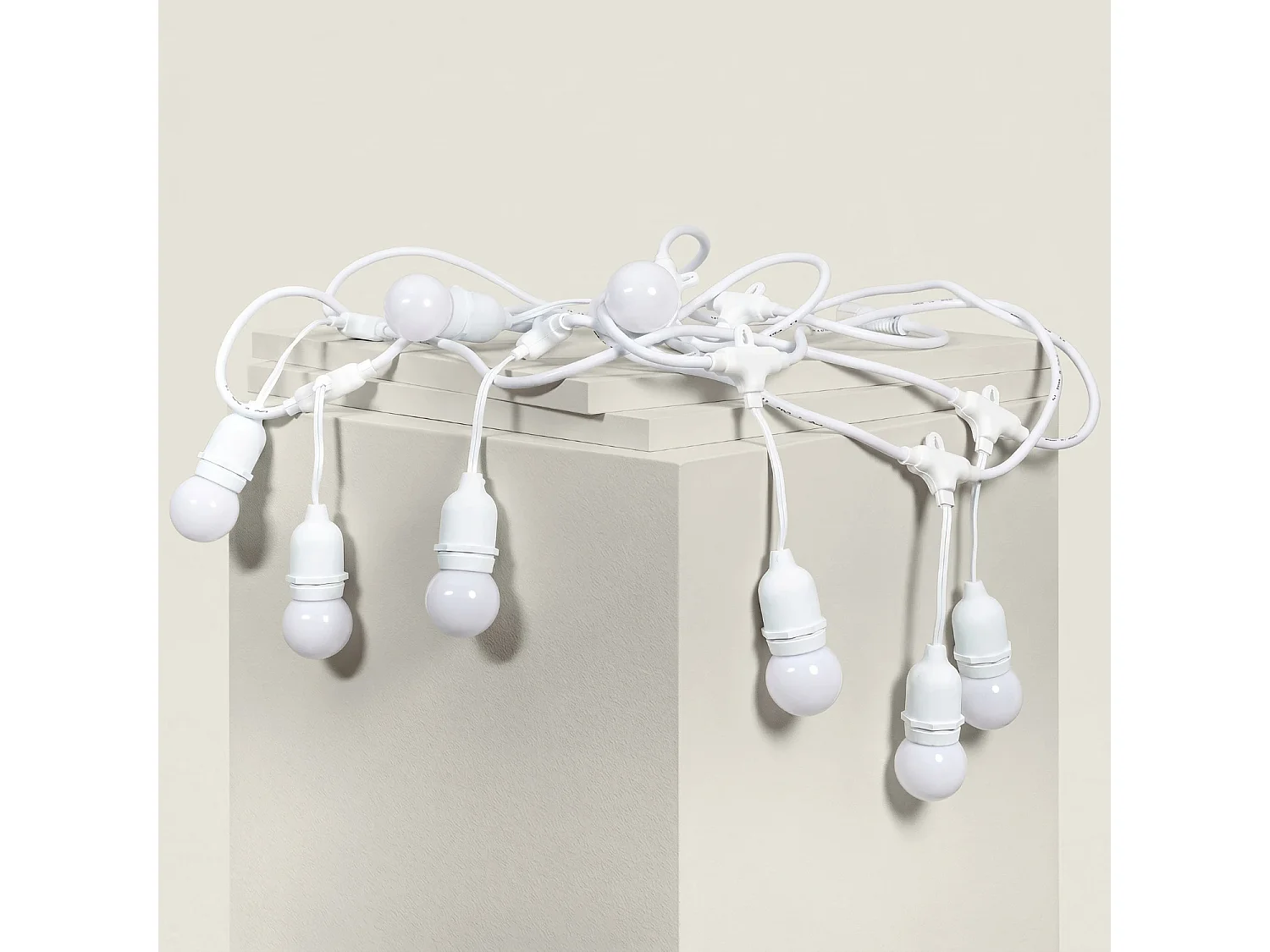 Guirnalda Exterior con Bombillas LED E27 5.5m IP65 Blanco Blanco