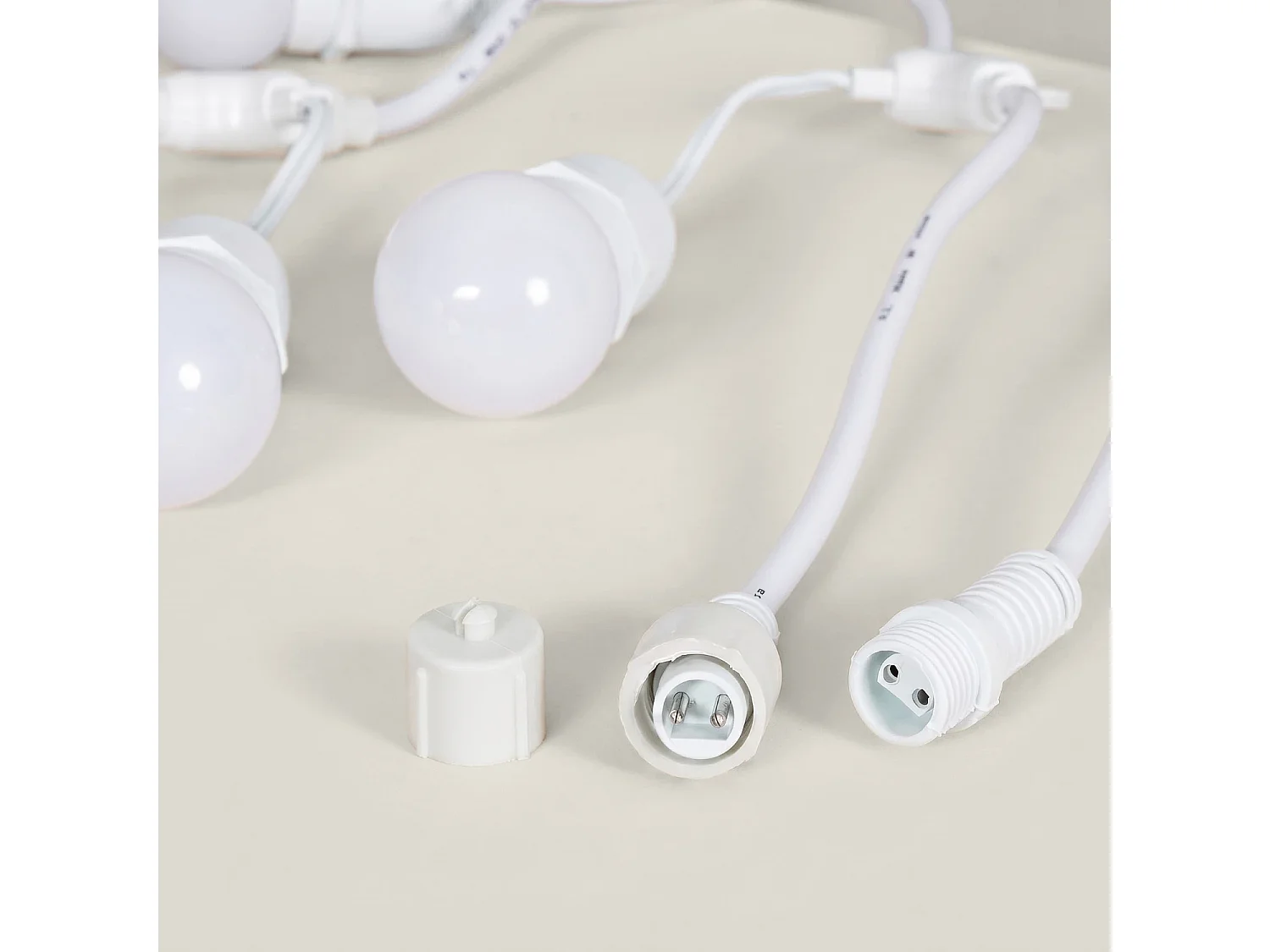 Guirnalda Exterior con Bombillas LED E27 5.5m IP65 Blanco Blanco