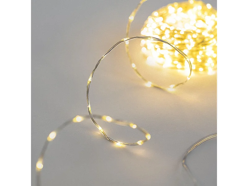 Guirnalda Exterior LED Transparente Blanco Cálido 12m Transparente