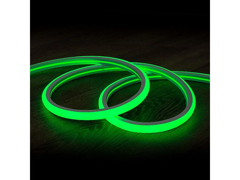 Tira LED Neón Regulable 220V Verde Semicircular 180 9W/m Corte 100cm IP67 a Medida 1 m