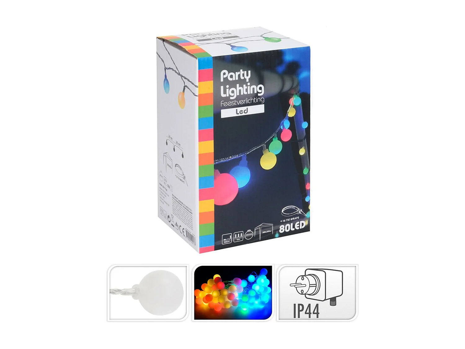 Guirlande LED Extérieure RGB Boules Osip 19m RGB