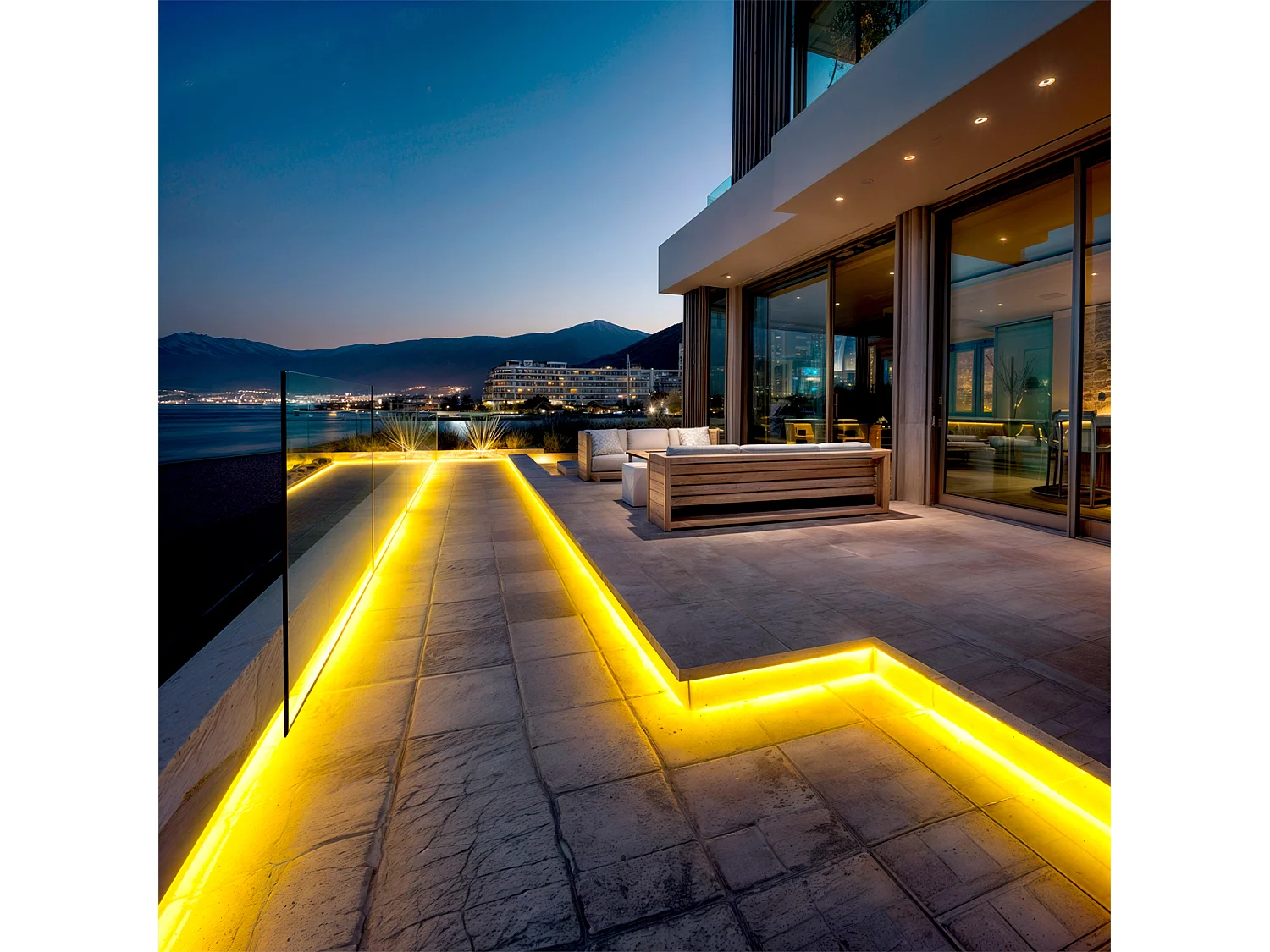 Ruban LED Néon Dimmable 220V Jaune Semi-Circulaire 180 7.5W/m Coupe 100cm IP67 Sur mesure 3 m