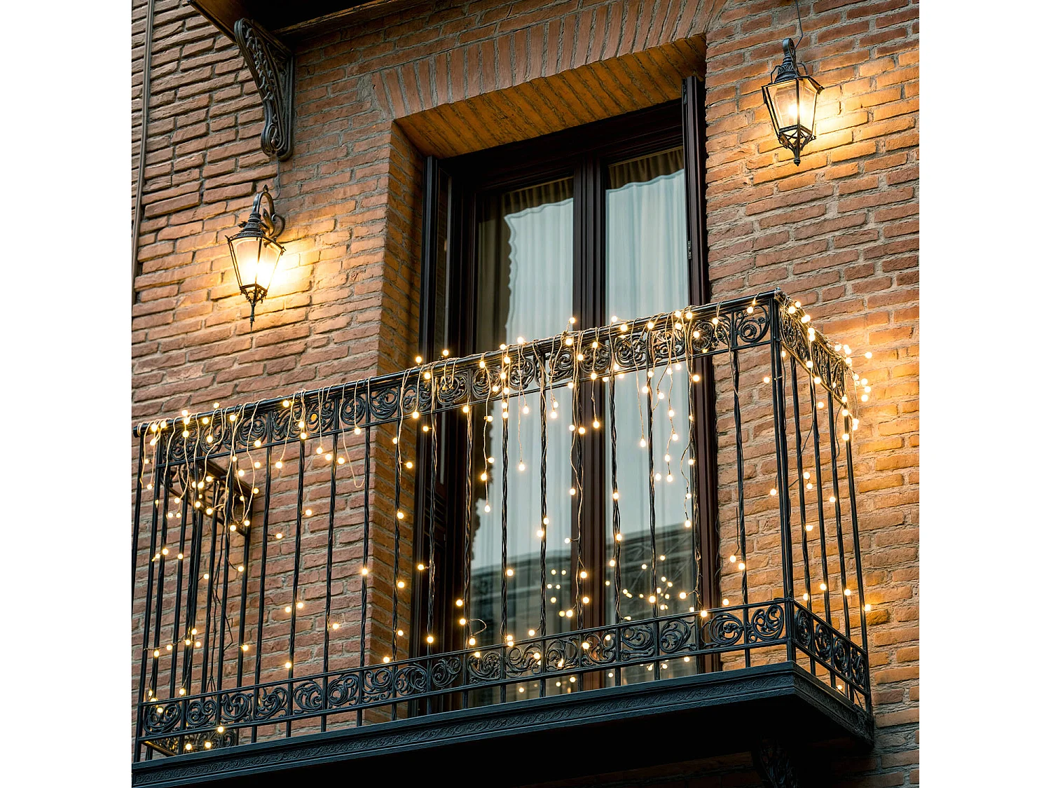 Rideau de Guirlande LED Dimmable 2.25m 3000K Blanc chaud