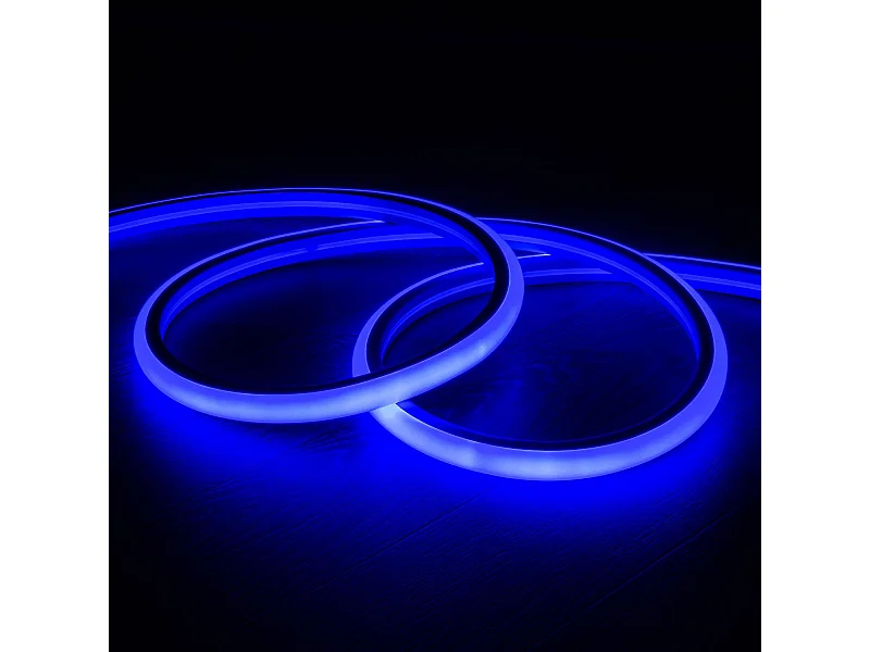 Tira LED Neón Regulable 220V Azul Semicircular 180 9W/m Corte 100cm IP67 a Medida 3 m