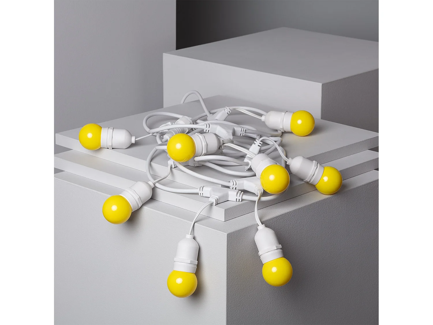 Guirnalda Exterior con Bombillas LED E27 5.5m IP65 Blanco Amarillo