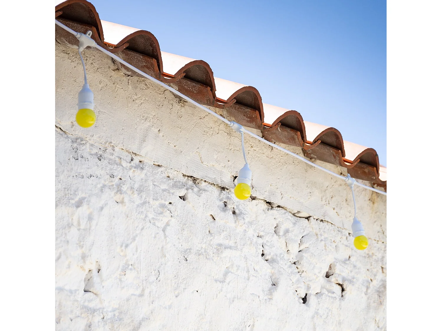 Guirnalda Exterior con Bombillas LED E27 5.5m IP65 Blanco Amarillo