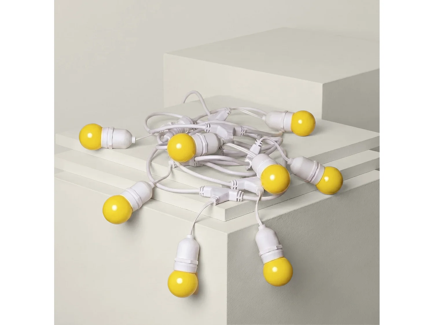 Guirnalda Exterior con Bombillas LED E27 5.5m IP65 Blanco Amarillo