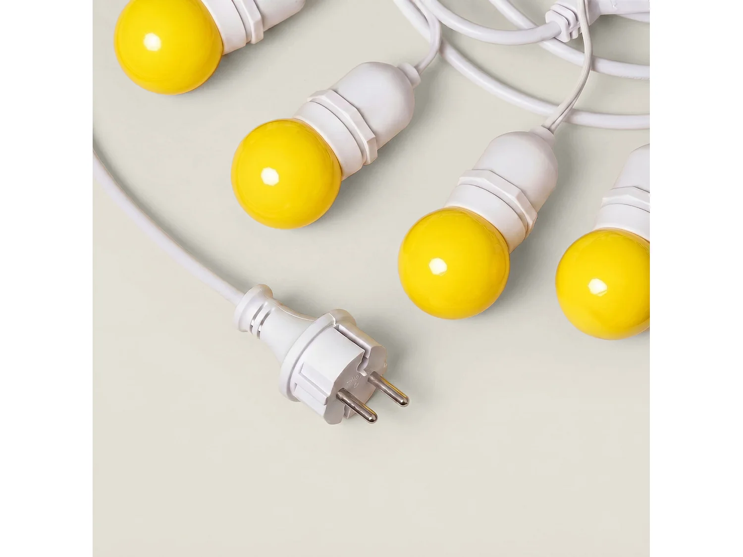 Guirnalda Exterior con Bombillas LED E27 5.5m IP65 Blanco Amarillo