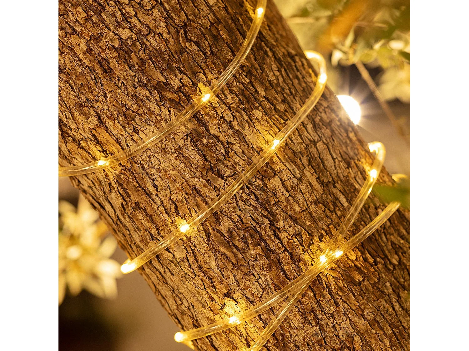 Guirlande Solaire Extérieure de Ruban LED 11m 3000K Blanc chaud