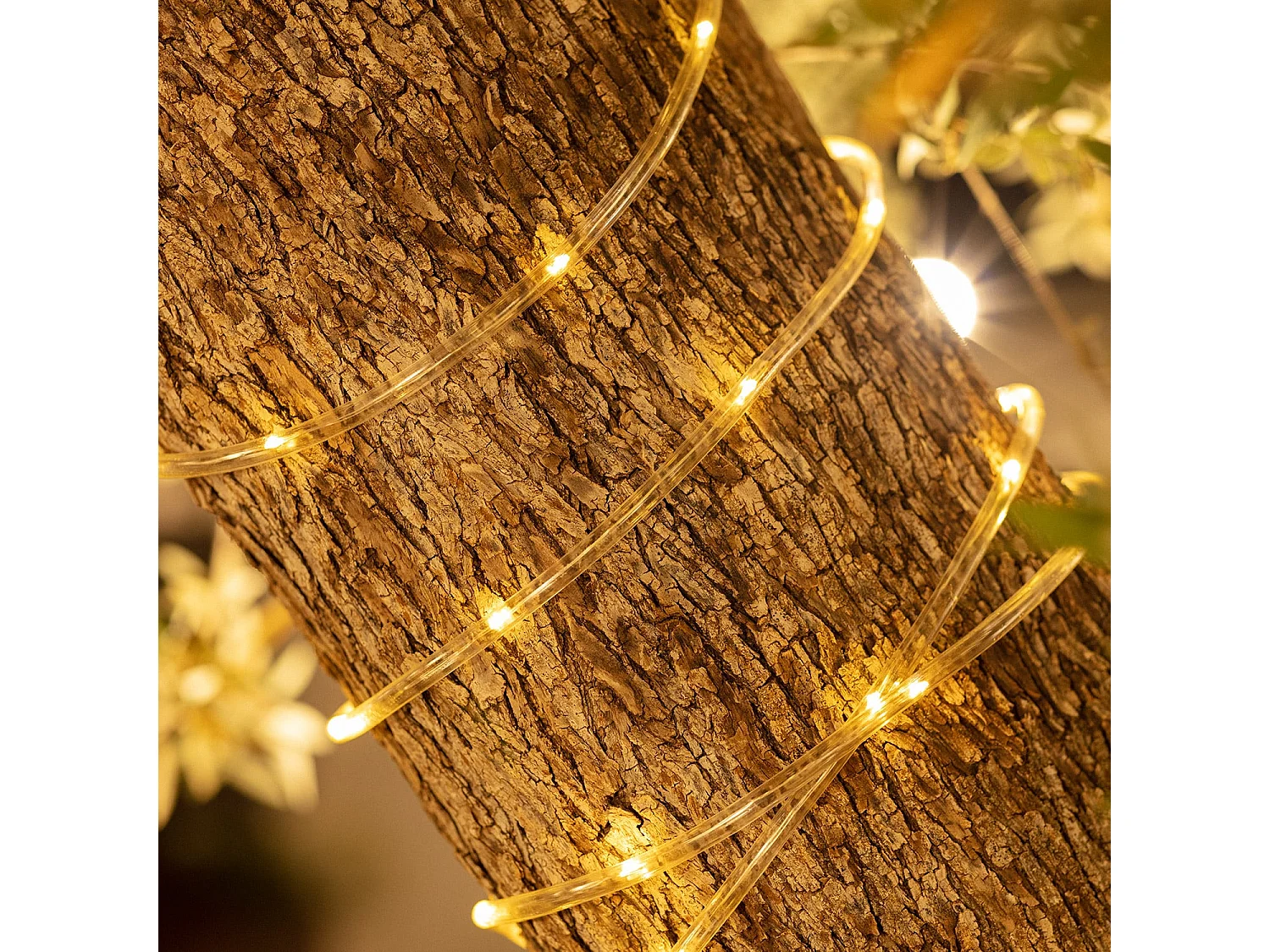 Ghirlanda Solare per Esterni di Striscia LED 11m 3000K Bianco Caldo