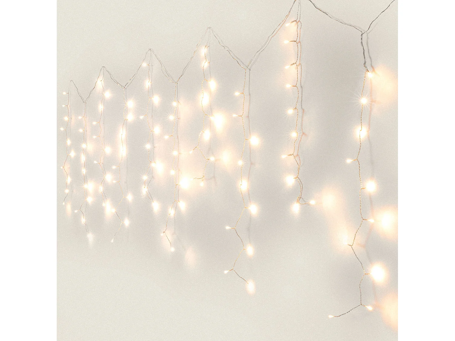 Tenda Ghirlande LED 3m corta trasparente 3000K Bianco Caldo