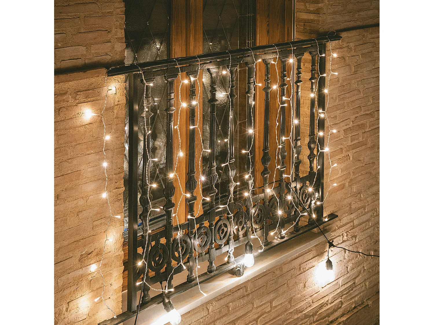 Tenda Ghirlande LED 3m corta trasparente 3000K Bianco Caldo