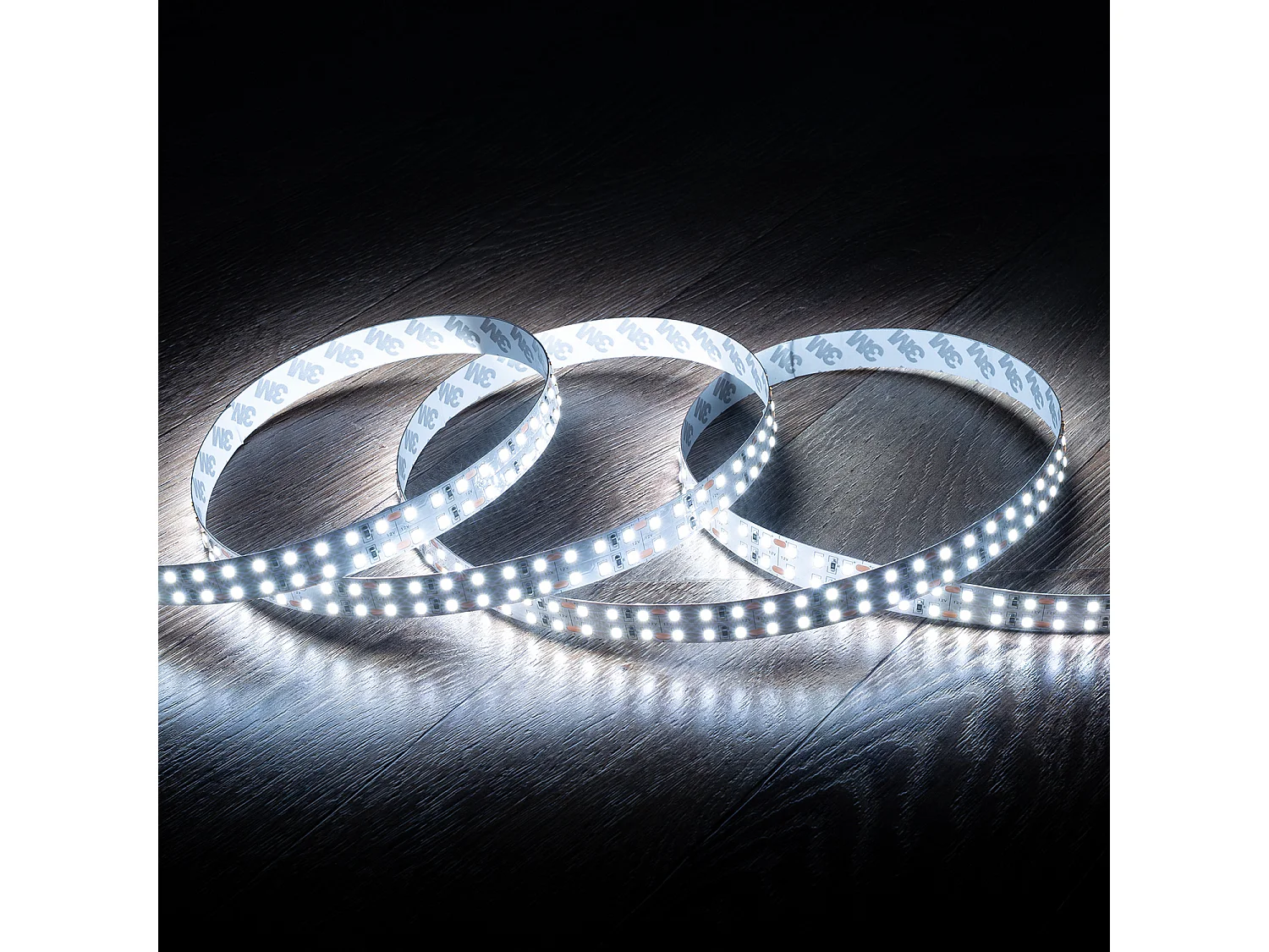 Ruban LED 12V SMD 204 LED/m 5m 18W/m 1700lm/m Double Largeur 16mm Coupe tous les 3cm IP20 6000K Blanc froid