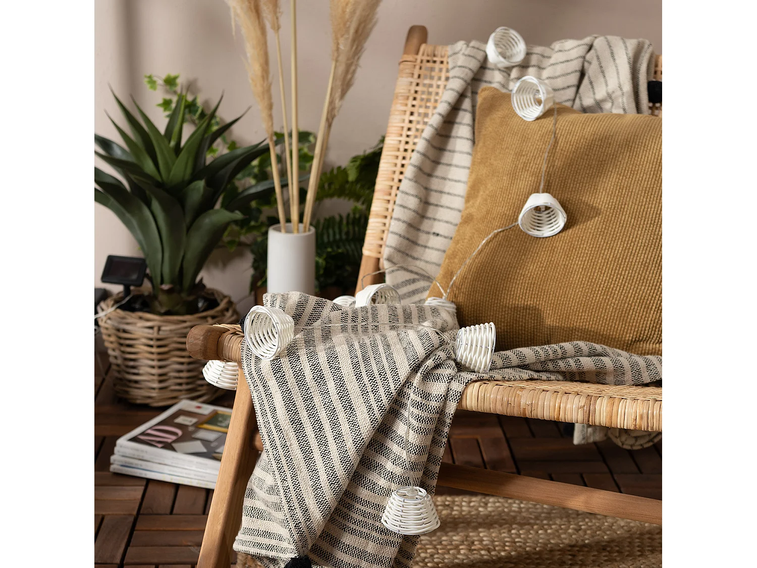 Ghirlanda LED Solare Digha 1.8m Bianco