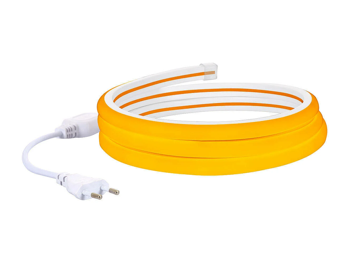 Striscia LED Neon Regolabile 220V Giallo Semicircolare 180 7.5W/m IP67 Taglio 100cm 1 m