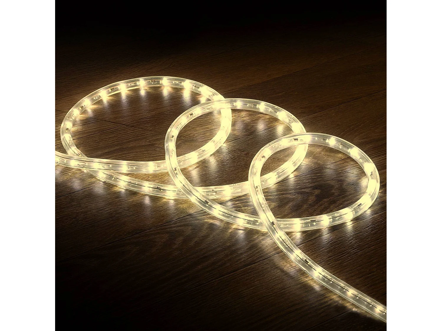 Manguera LED Redonda 220V AC 36 LED/m Blanco Cálido IP65 a Medida Corte cada 100 cm 2 m