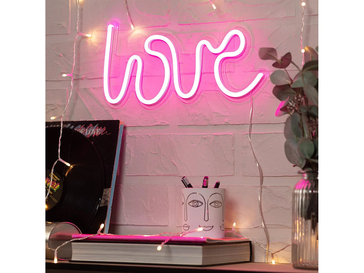 Insegna Neon "LOVE" Rosa