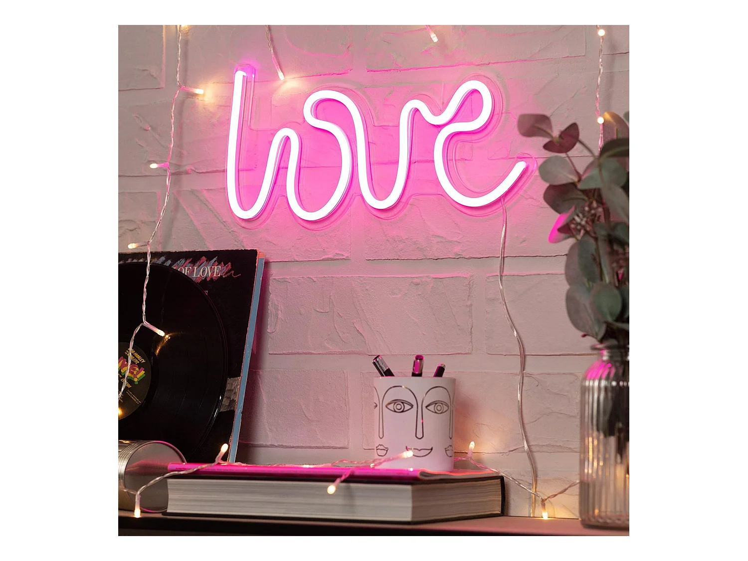 Insegna Neon "LOVE" Rosa