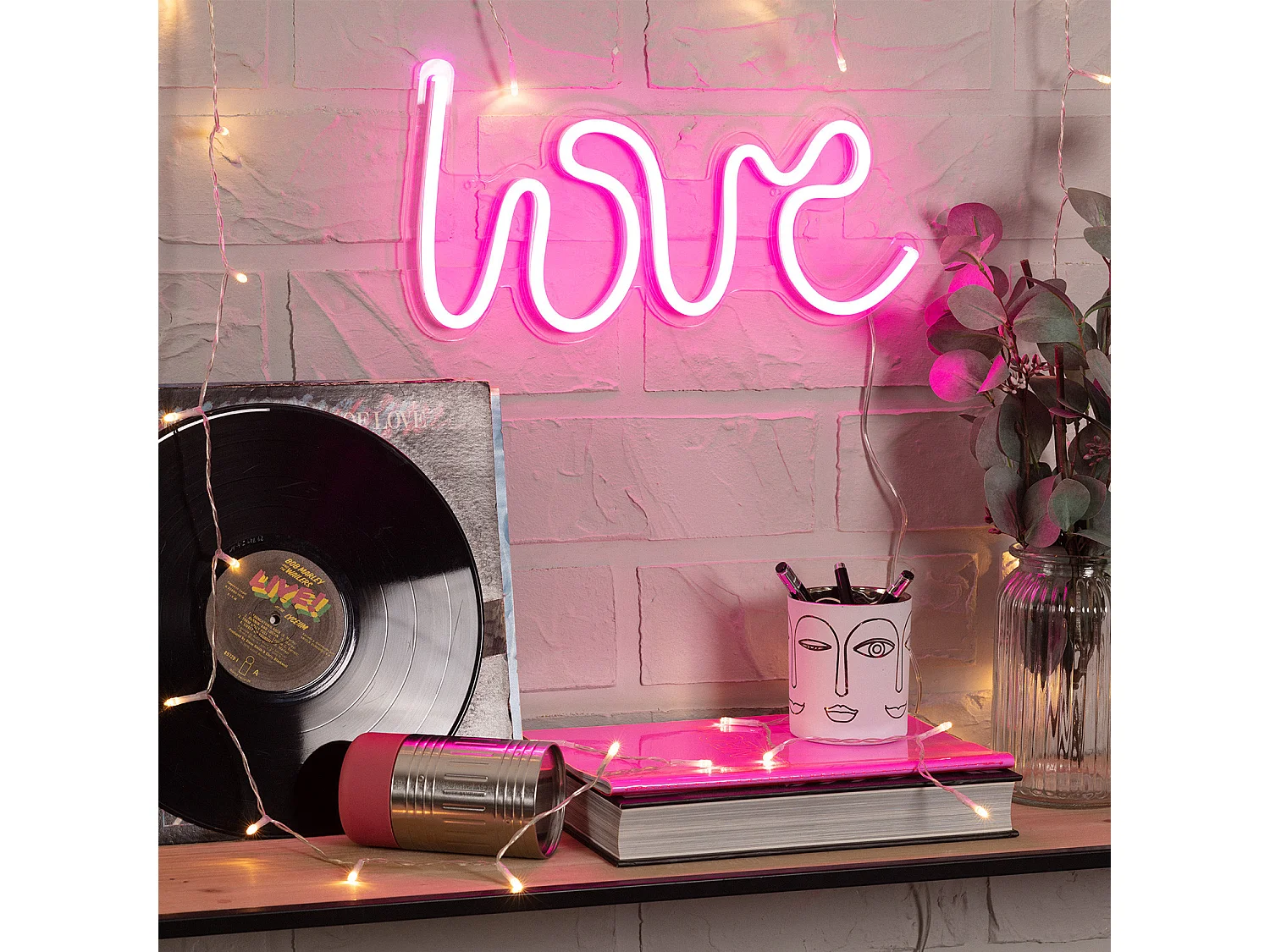 Insegna Neon "LOVE" Rosa