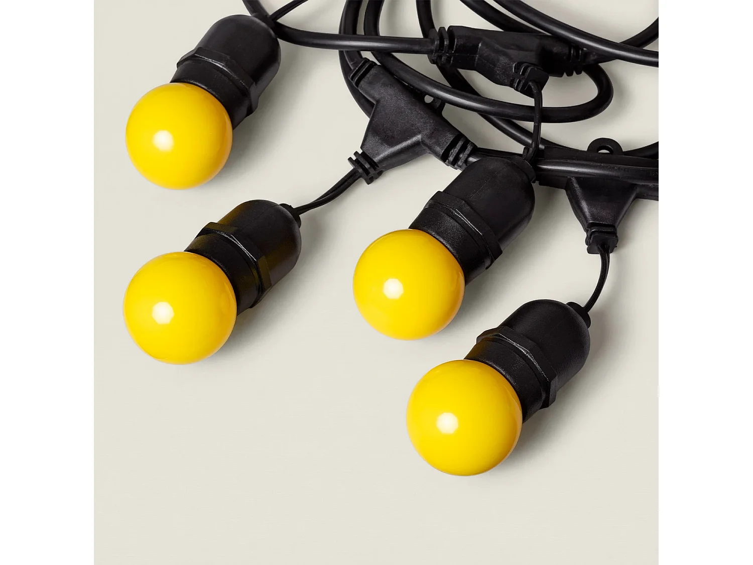 Guirnalda Exterior con Bombillas LED E27 5.5m IP65 Negro Amarillo