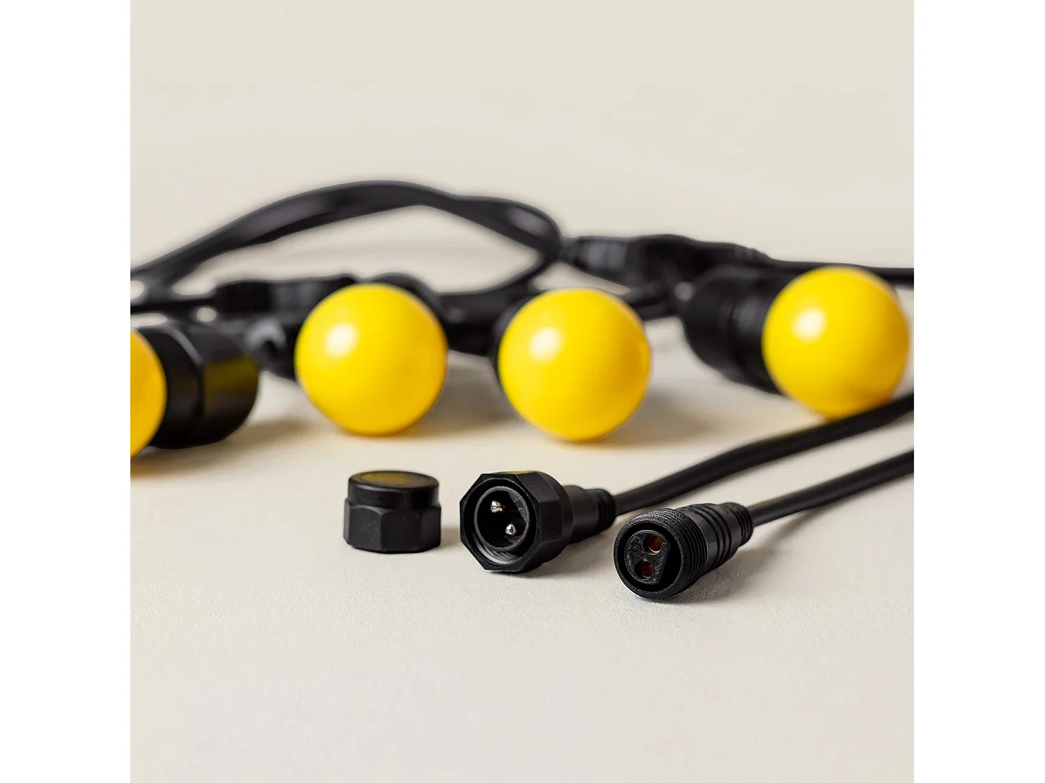 Guirnalda Exterior con Bombillas LED E27 5.5m IP65 Negro Amarillo