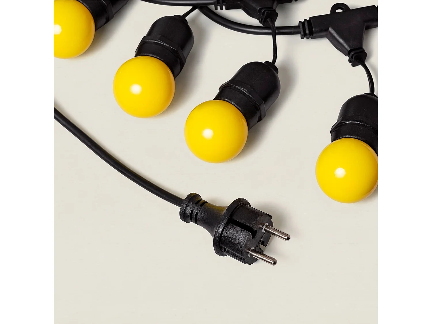 Guirnalda Exterior con Bombillas LED E27 5.5m IP65 Negro Amarillo