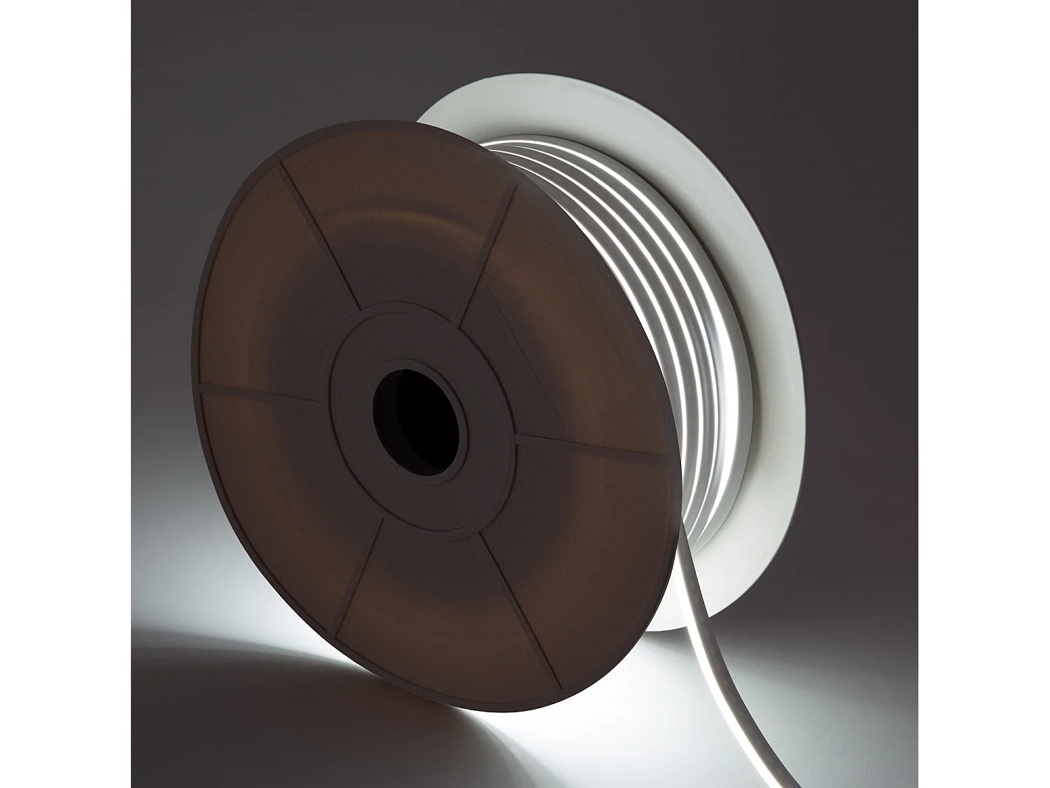 Bobina 50m Striscia LED Neon 24V 9.5W/m NFLEX6 IP65 Taglio 5cm Bianco Freddo