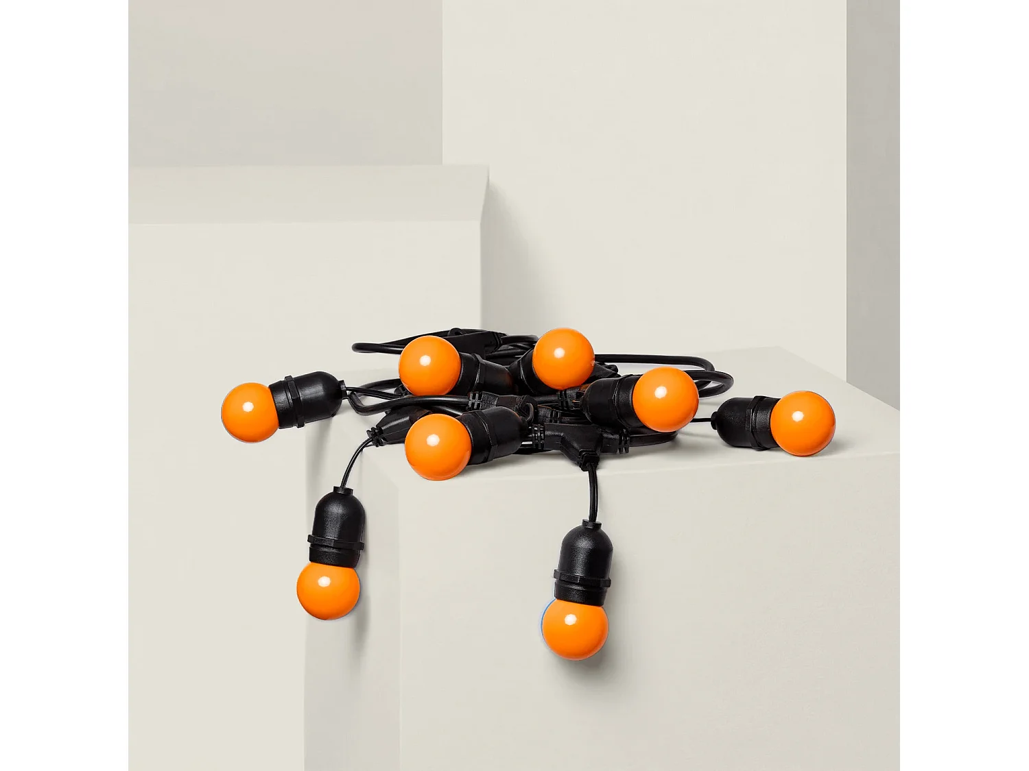 Guirnalda Exterior con Bombillas LED E27 5.5m IP65 Negro Naranja