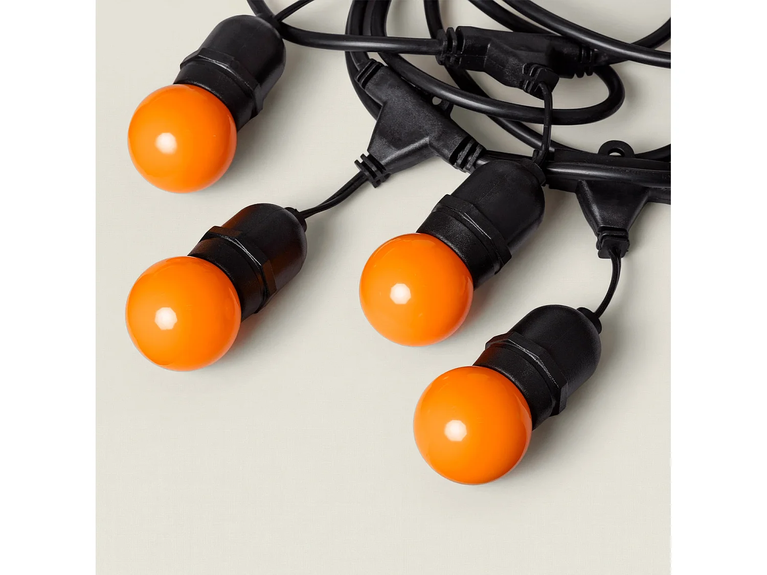 Guirnalda Exterior con Bombillas LED E27 5.5m IP65 Negro Naranja
