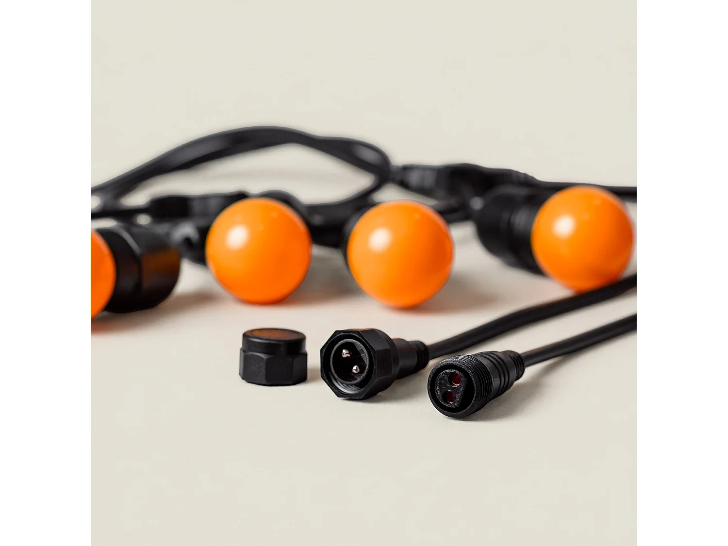 Guirnalda Exterior con Bombillas LED E27 5.5m IP65 Negro Naranja