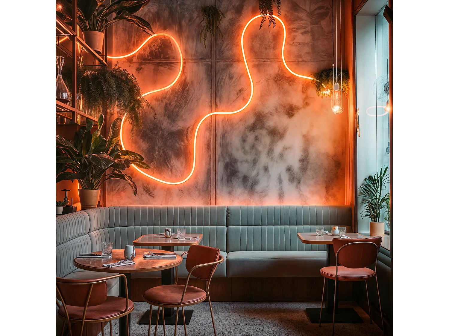 Tira LED Neón Regulable 220V Naranja Circular 360 9W/m Corte 100cm IP67 a Medida 10 m