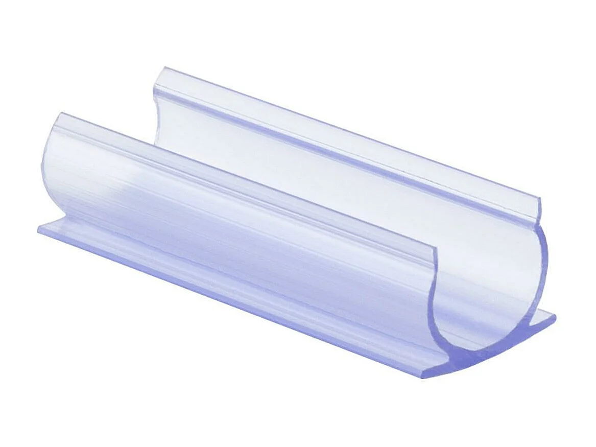 Clip di Fissaggio in PVC per Striscia LED Neon Circolare 360 Flessibile Monocolore Trasparente