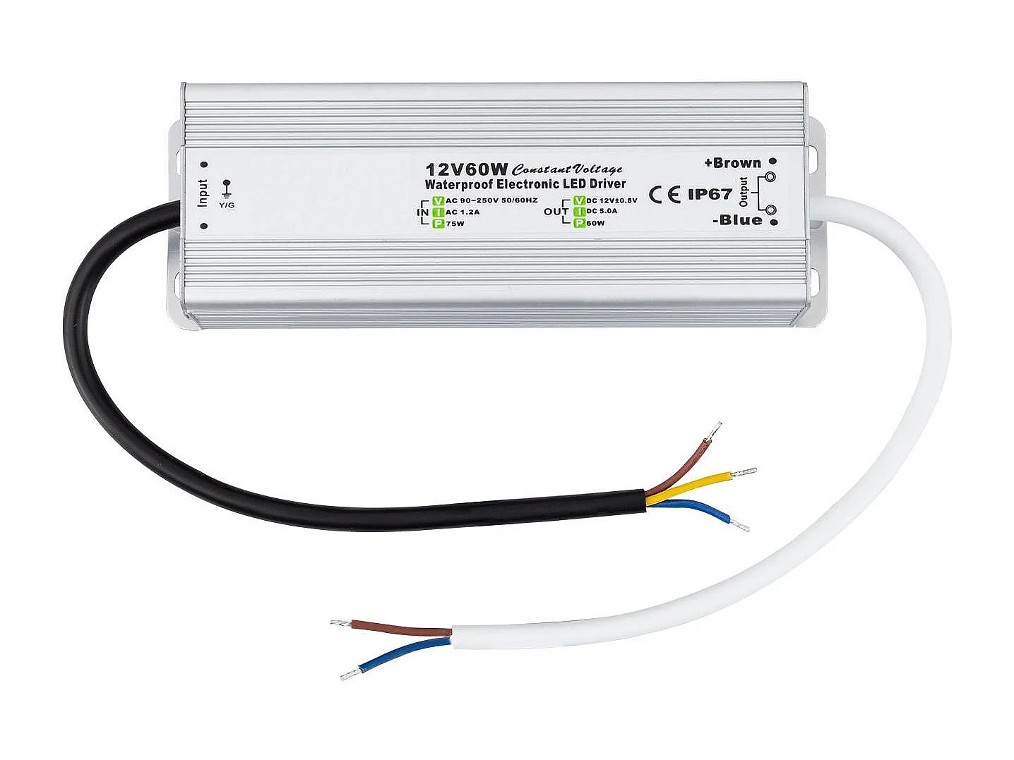 Fuente de Alimentación Estanca 12V DC 60W 5A IP67