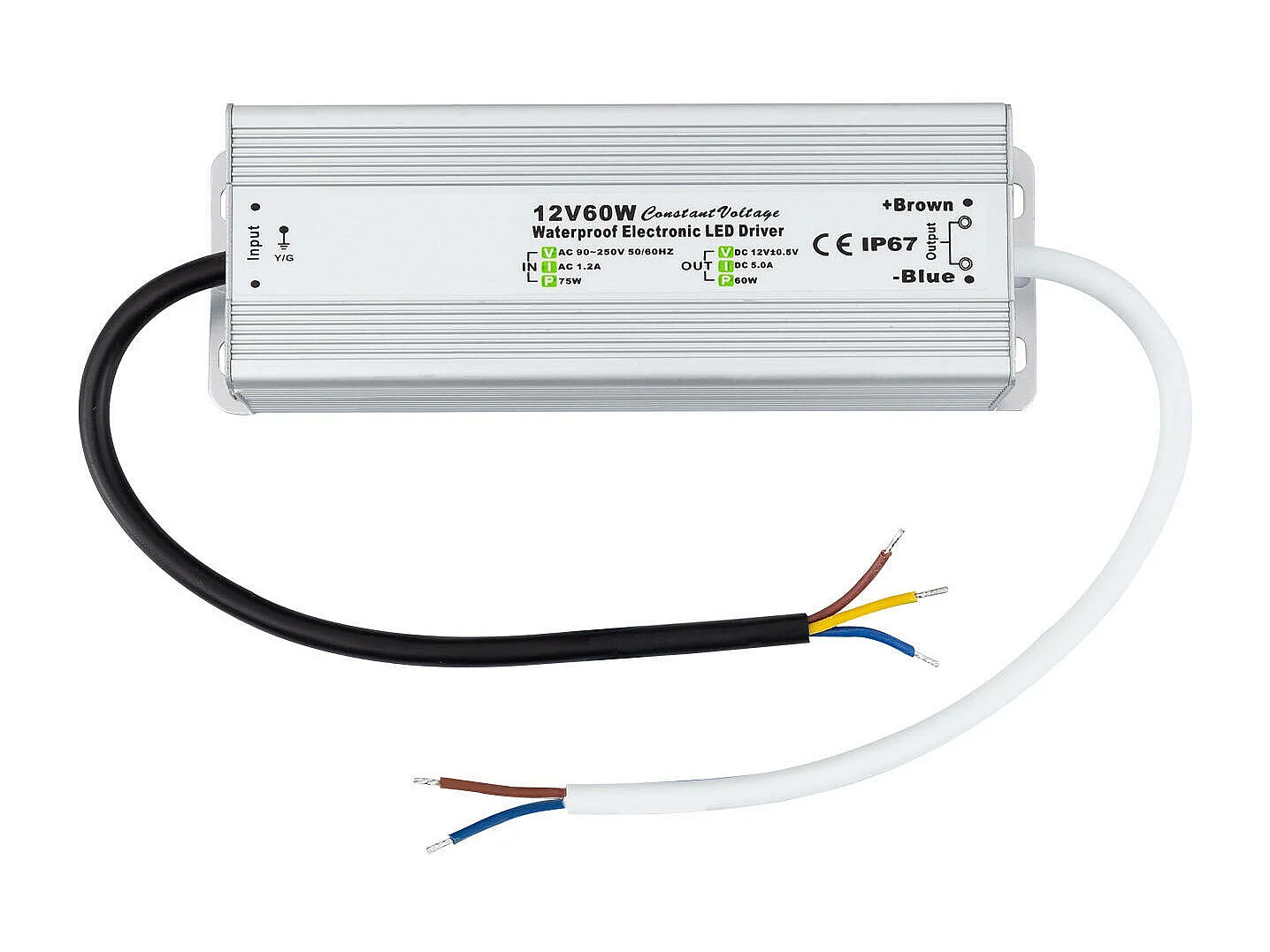 Fuente de Alimentación Estanca 12V DC 60W 5A IP67