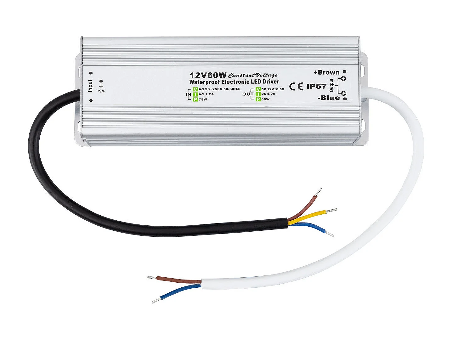 Fuente de Alimentación Estanca 12V DC 60W 5A IP67