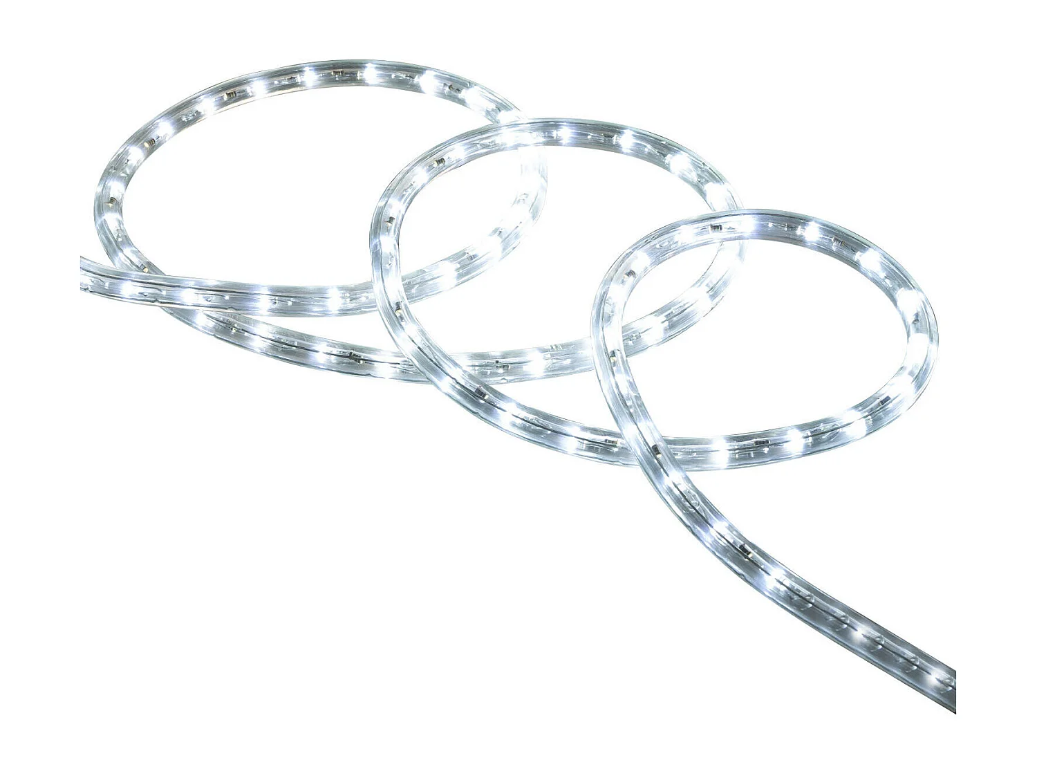 Tubo Flessibile LED Circolare 220V AC 36 LED/m Bianco Freddo IP65 su Misura Taglio ogni 100cm 12 m