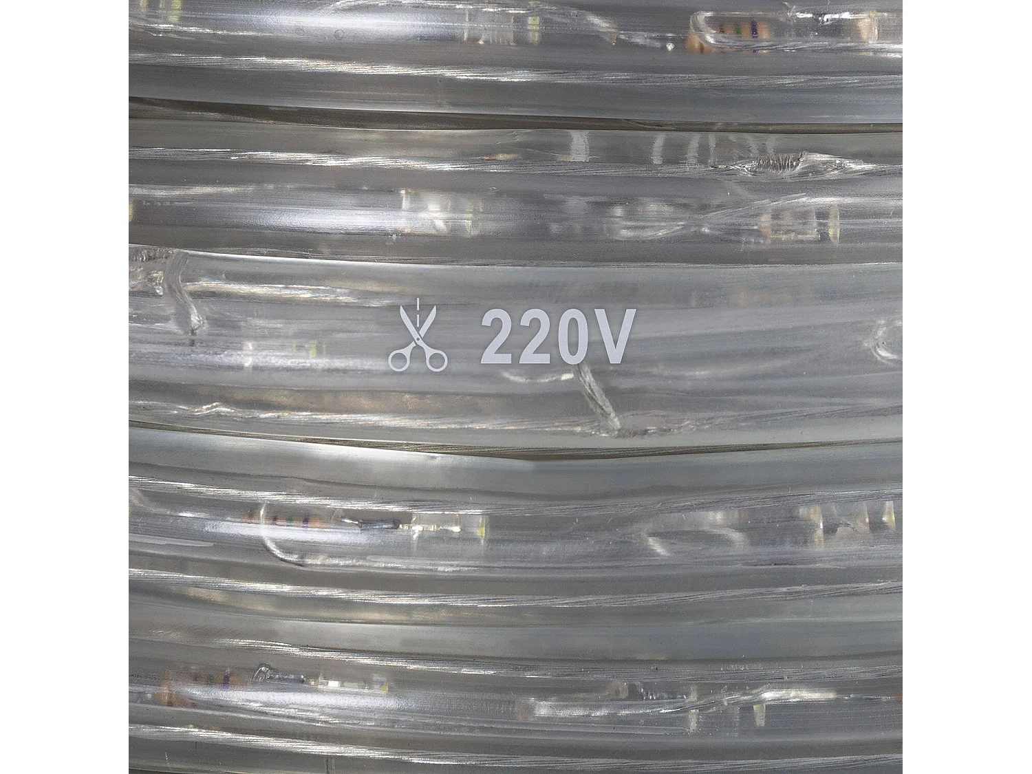 Tubo Flessibile LED Circolare 220V AC 36 LED/m Bianco Freddo IP65 su Misura Taglio ogni 100cm 12 m