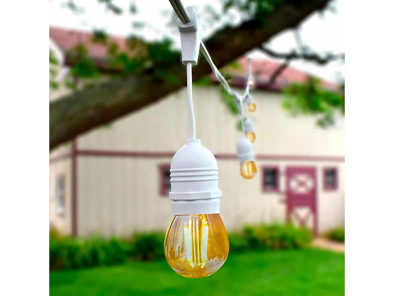 Guirnalda Luces Exterior con 8 Portalámparas E27 5.5m Blanco IP65 Blanco