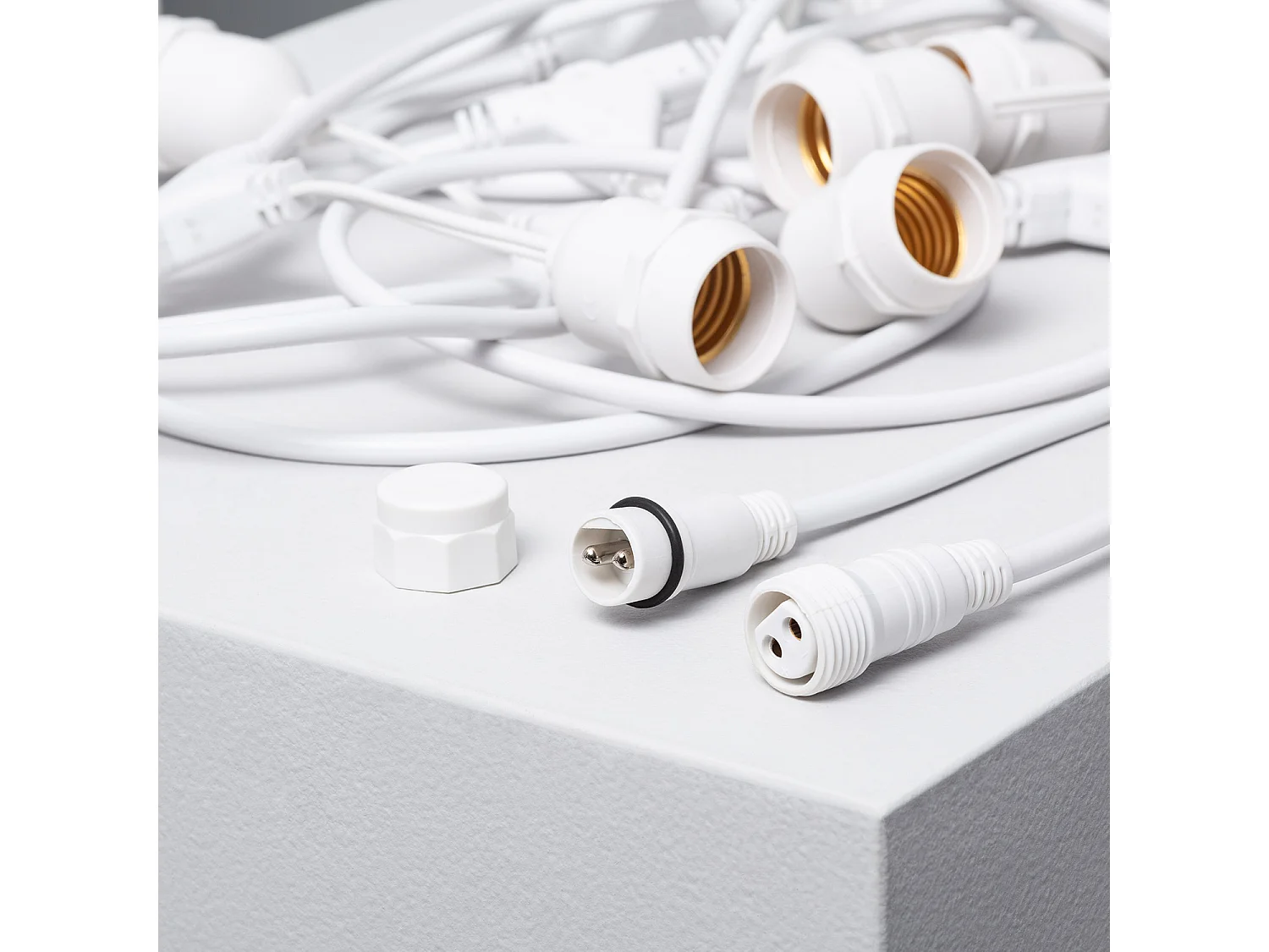 Ghirlanda per Esterni con 8 Portalampade E27 5.5m Bianco IP65 Bianco