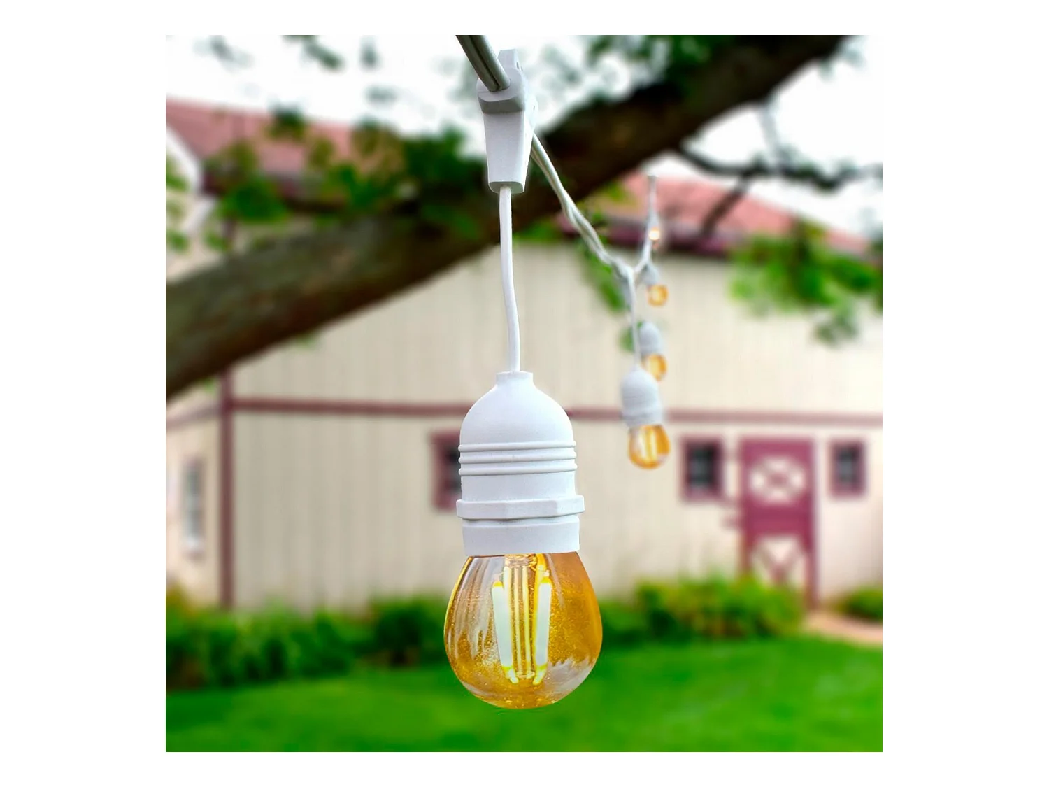 Guirlande Extérieure avec 8 Douilles E27 5.5m Blanche IP65  Blanc