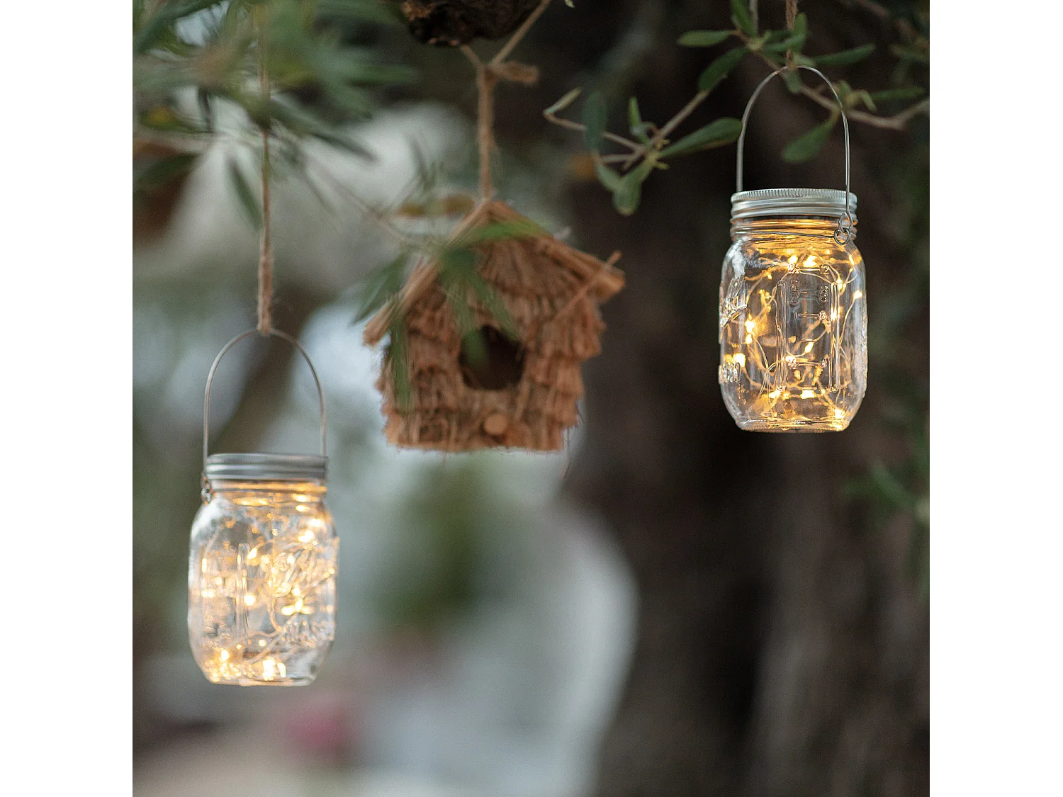 Lampe LED Extérieure Bocal Solaire 3000K Blanc chaud