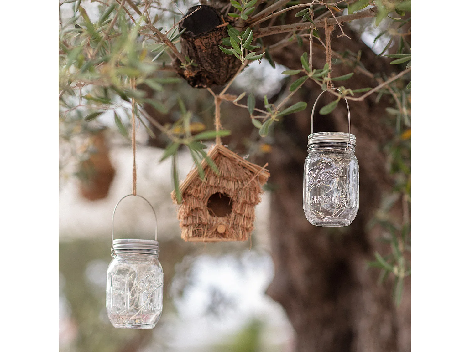 Lampe LED Extérieure Bocal Solaire 3000K Blanc chaud