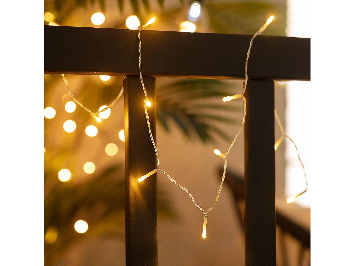 Guirlande LED Extérieure Solaire Lilas 5m  3000K Blanc chaud