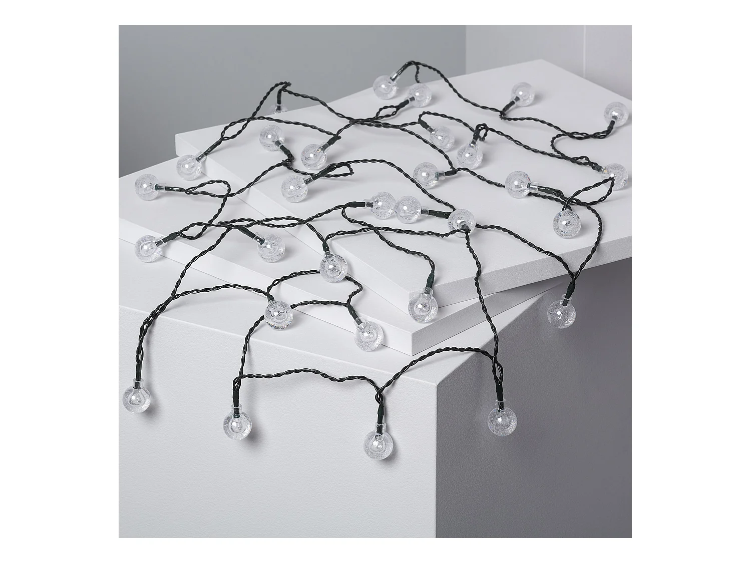 Guirlande LED Extérieure Solaire 30 Boules 5m 3000K Blanc chaud