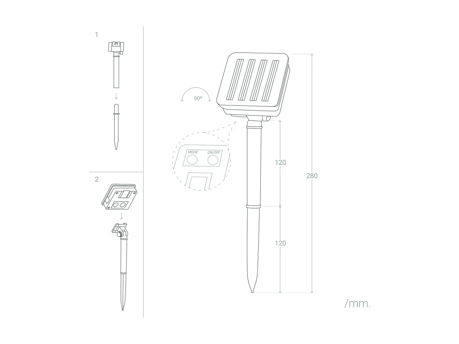 Guirlande LED Extérieure Solaire 30 Boules 5m 3000K Blanc chaud